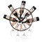 Vintiquewise Wall-Mounted Clock Design Wine Holder with Stemware Rack - Unique Shelf for Champagne, White & Red Wine Organizer with 4 Glass Holders, Wine Bottle Display for Home, Kitchen and Bar Decor